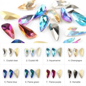Rhinestones úr gler nagli
